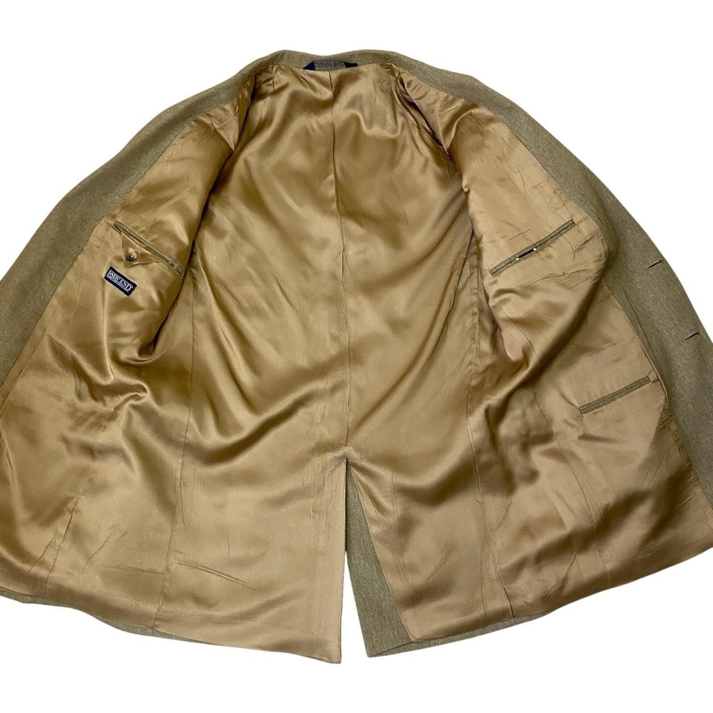 Vintage Y2K Lands End Silk Blazer Sport Coat Men 42L Gold Tan Preppy USA Made - Picture 5 of 13